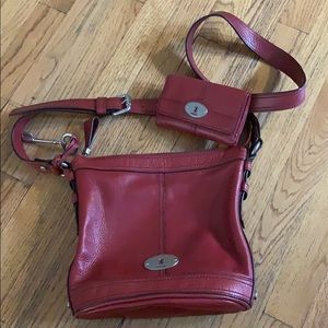 Red Crossbody bag with wallet